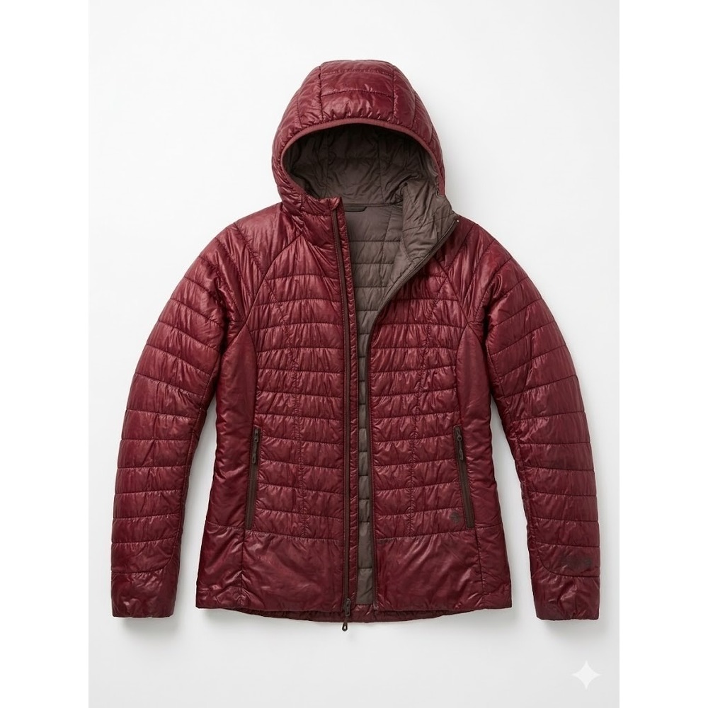Columbia Maroon Quilted Puffer Jacket Womens M Hooded Gorpcore Outdoor Casual